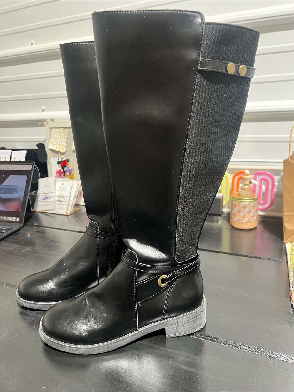 Classic Black Knee-High Women's Riding Boots